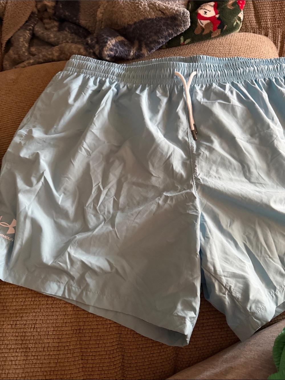 Under Armour Light Blue Swim/Active Shorts/ Nike green swim/ active shorts